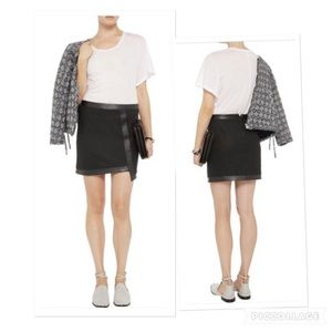HELMUT LANG Lamb Leather Panel Mini Skirt 2